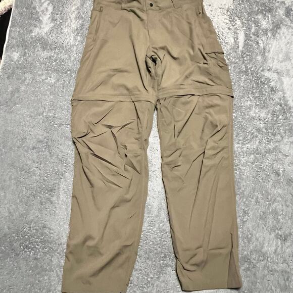 Beyond Clothing Pants Mens 37 x34 Beige Performance Cargo Zip Off Convertible - Picture 1 of 10